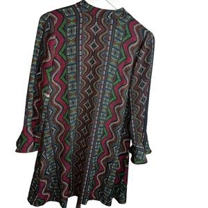 Edition High Aztec Print Neck Flared MIDI Dress size 12